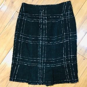 Frans Baviera Alta Costura tweed skirt window pane career workwear black white 4